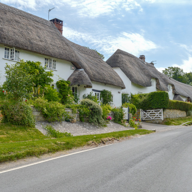 "Thatched Cottages In Wiltshire, England" stock image