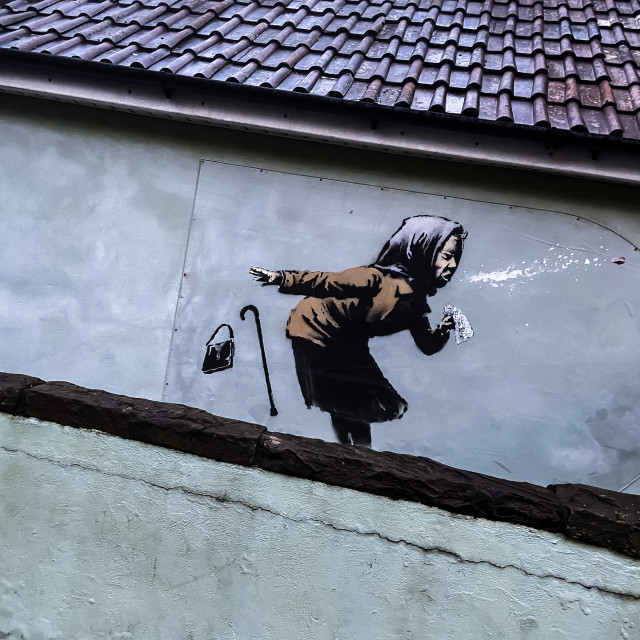 "Banksy Street Art" stock image