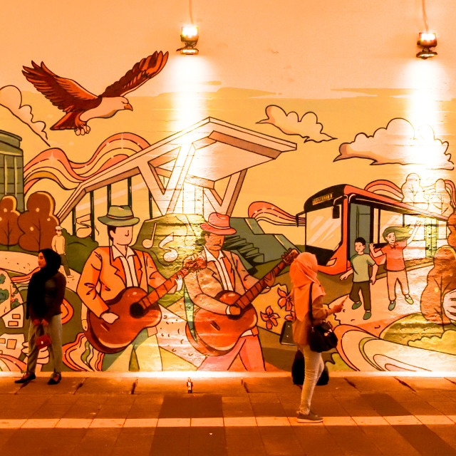 "Mural street art in Jakarta" stock image