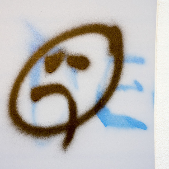 "Sad Smiley Graffito" stock image