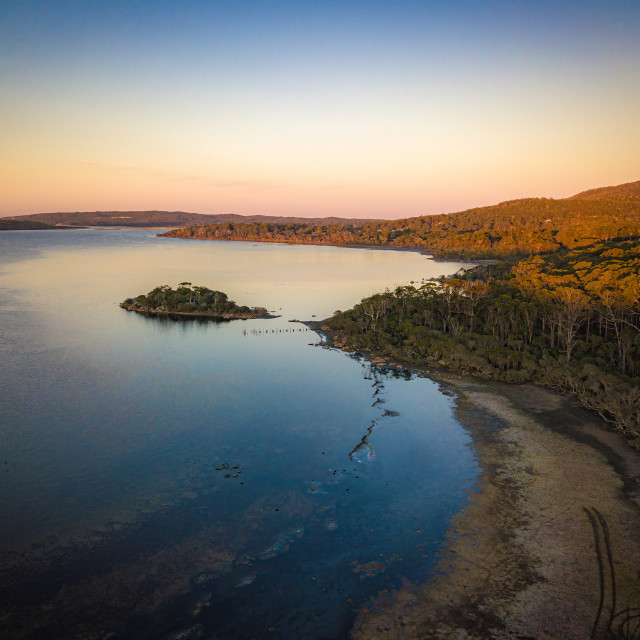 "Honeymoon Cove Dawm Aerial" stock image