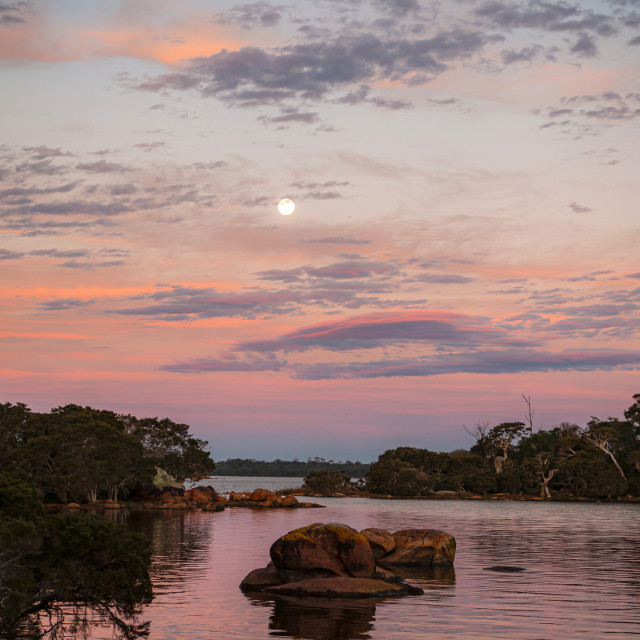 "Moonrise at The Cove" stock image