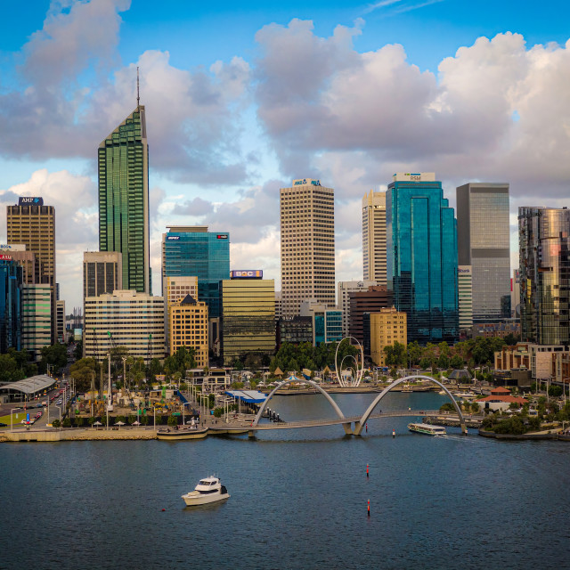 "Perth City Skyline" stock image