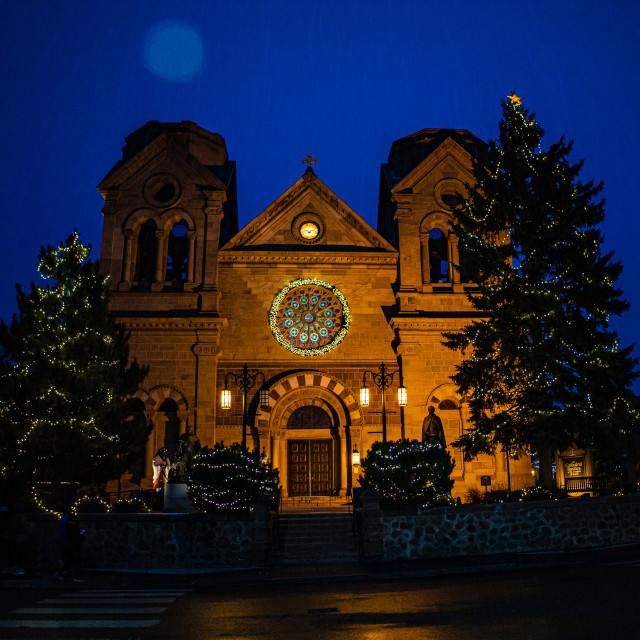 "Santa fe The Cathedral Basilica of ST. Francis of Assisi" stock image