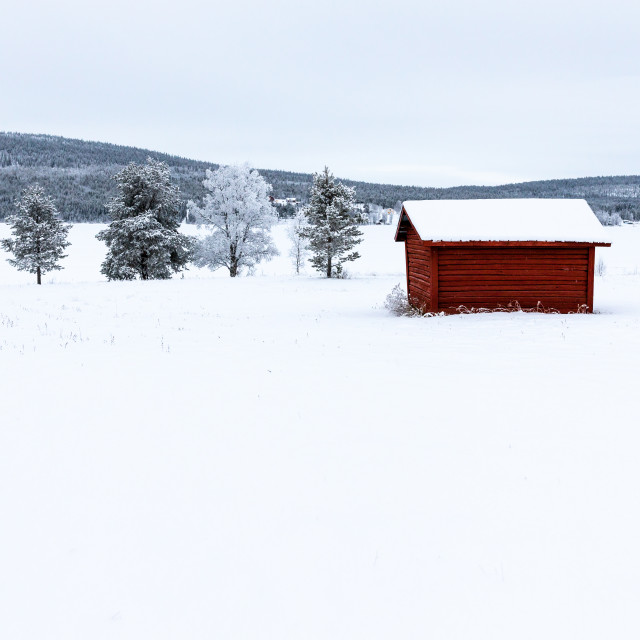 "Cabin in the snow (2)" stock image