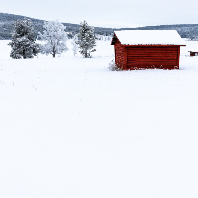 "Cabin in the snow (1)" stock image