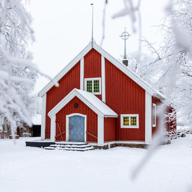 "Church of Jukkasjärvi" stock image