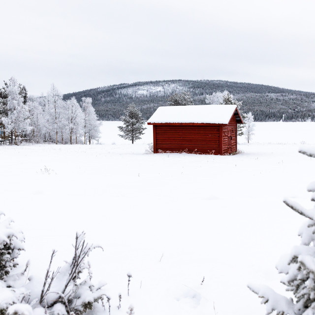 "Cabin in the snow (4)" stock image