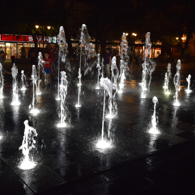 "Fountains at Night" by Melissa Minnella - £9.00 "Fountains at Night" stock image