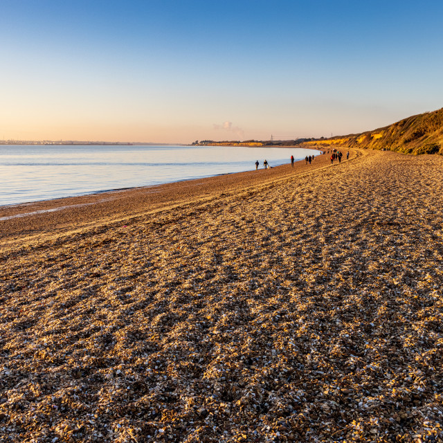 "View north along Meon Beach" stock image