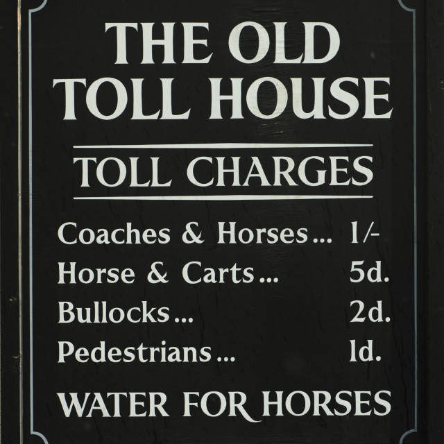 "Toll Board from Devon" stock image