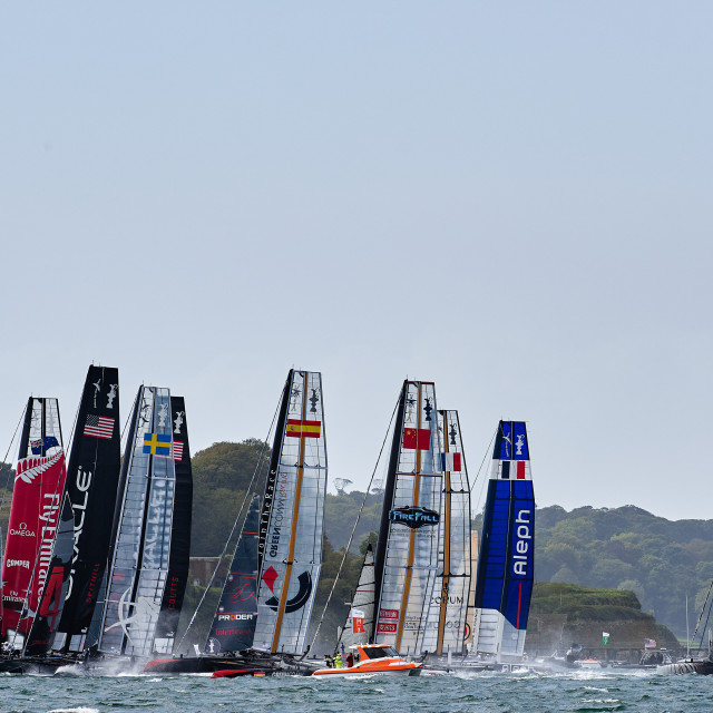 "34th America's Cup World Series held in Plymouth UK - September" stock image