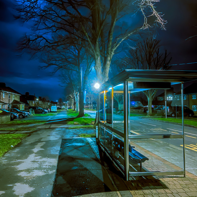 "Haunted bus stop" stock image