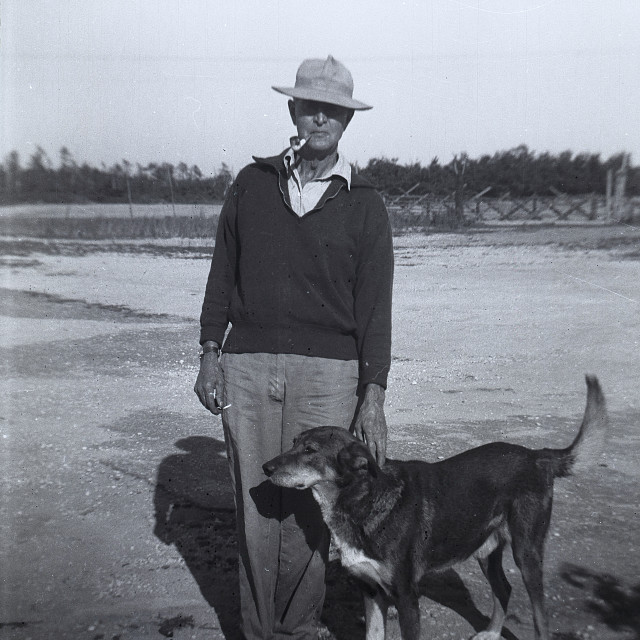 "Man with Pipe and Good Boy" by Zachary I Peabody - £10.00 "Man with Pipe and Good Boy" stock image