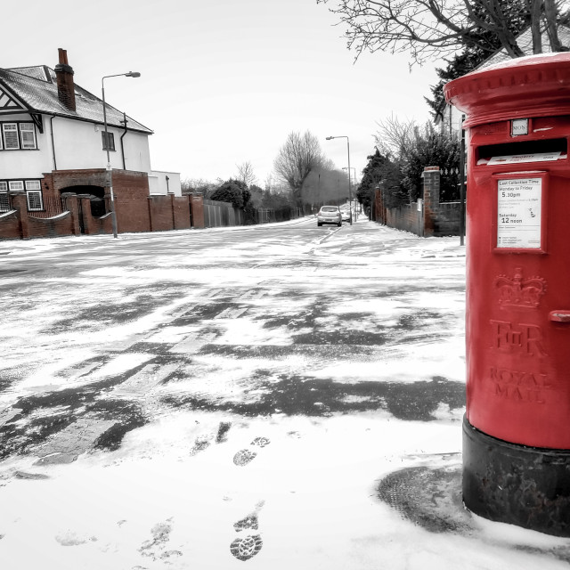 "Winter street scene, London" stock image