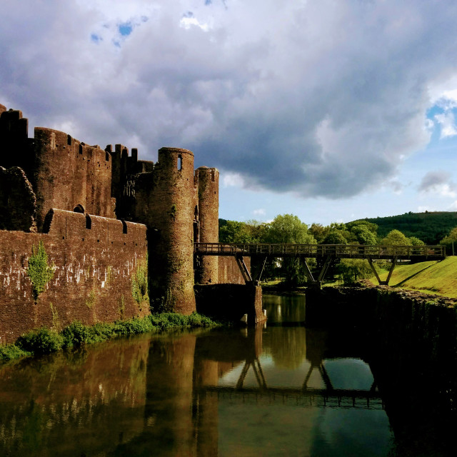 "Caerphilly Castle" by Steve Harrison - $3.79 "Caerphilly Castle" stock image