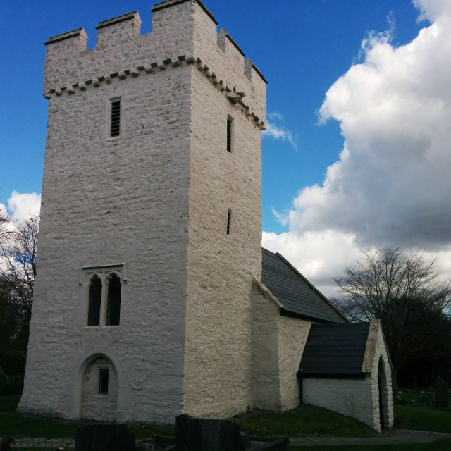 "St Curig's Church" stock image