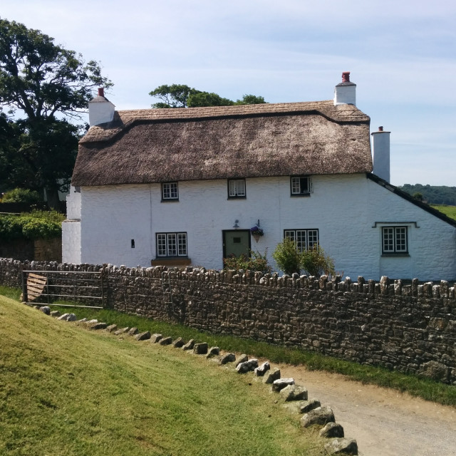 "Thatched Farmhouse" stock image