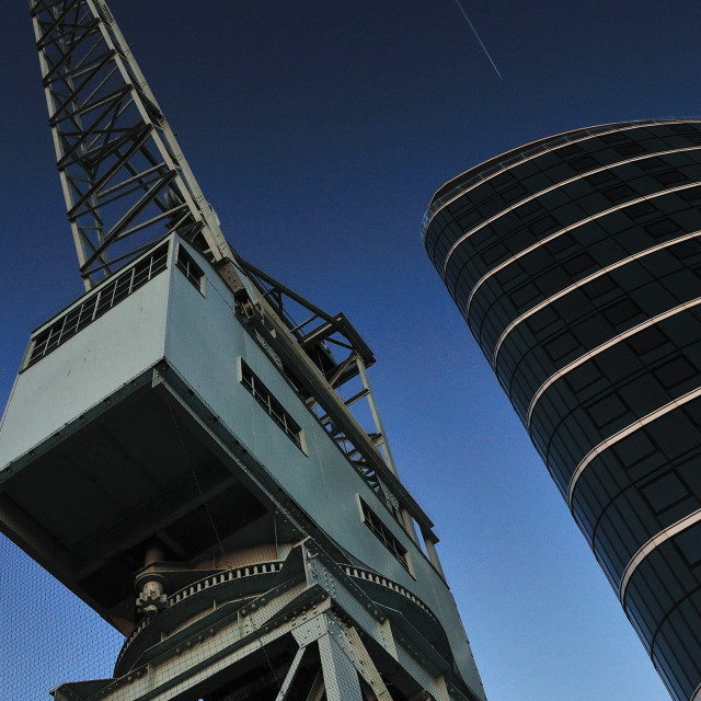 "CHATHAM CRANE AND TOWER BLOCK. Dockyard, Chatham, England." stock image