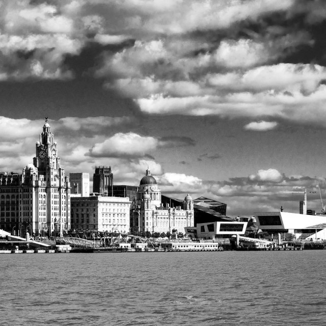 "Liverpool Waterfront in Black & White" stock image