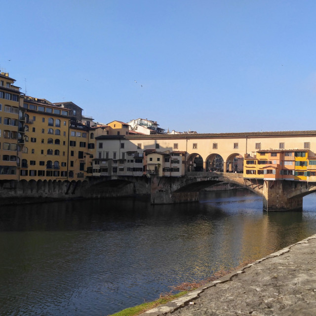 "Arno River and Ponte Vecchio" stock image