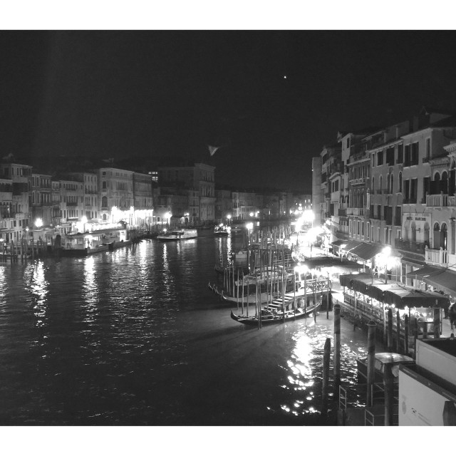 "Venice Grande Canale in black and white" stock image