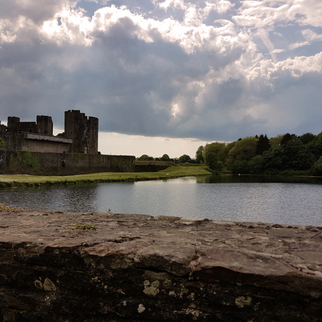 "Caerphilly Castle" by Steve Harrison - $3.79 "Caerphilly Castle" stock image