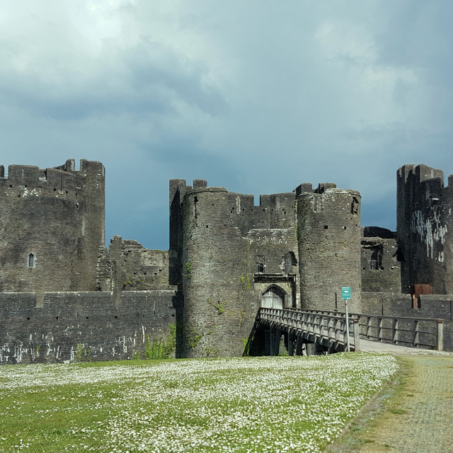 "Caerphilly Castle" by Steve Harrison - $3.79 "Caerphilly Castle" stock image