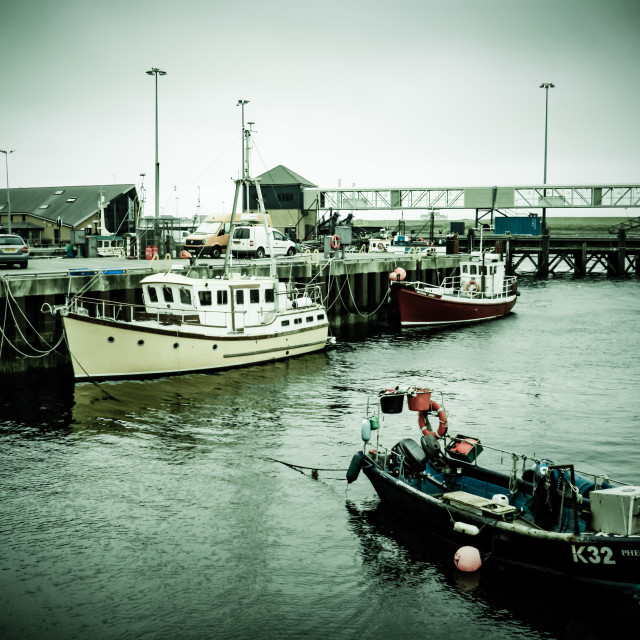 "Stromness harbour." stock image