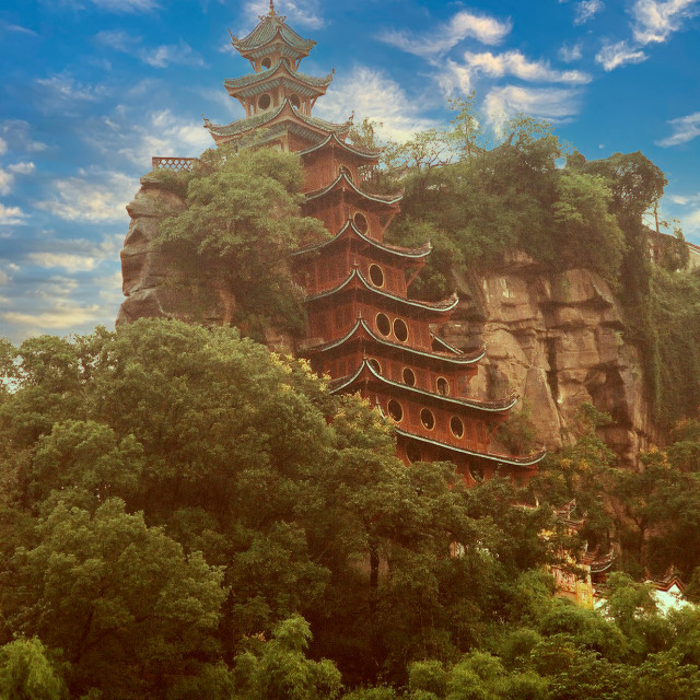 "Shibaozhai Pagoda, China" stock image