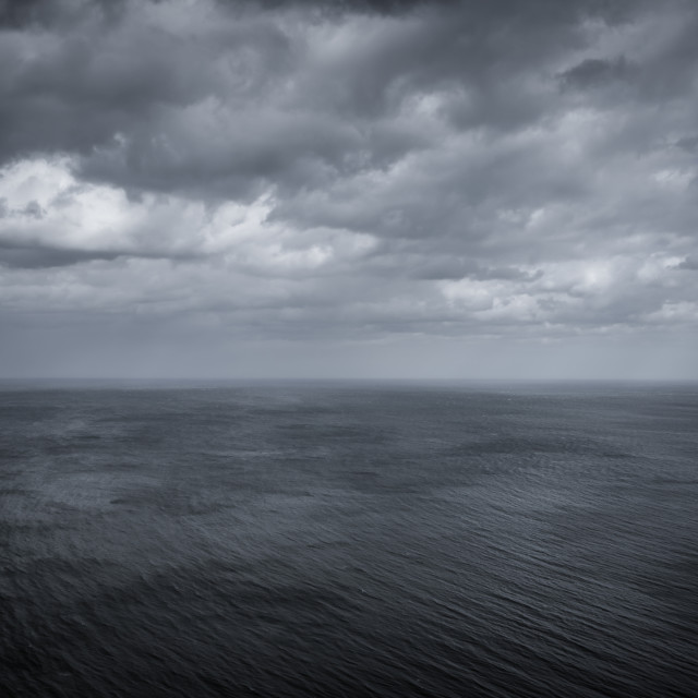 "A stormy North Sea at Ravenscar, North Yorkshire" stock image