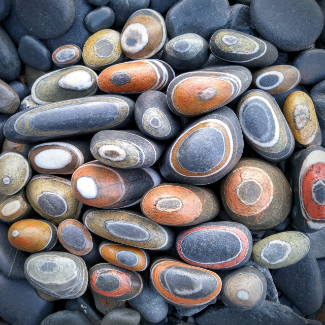 "Stones with natural white quartz circle" stock image