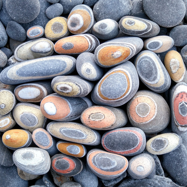 "Stones with natural white quartz lines landart" stock image