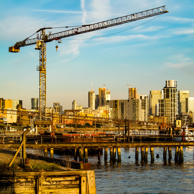 "High rise crane, London." stock image