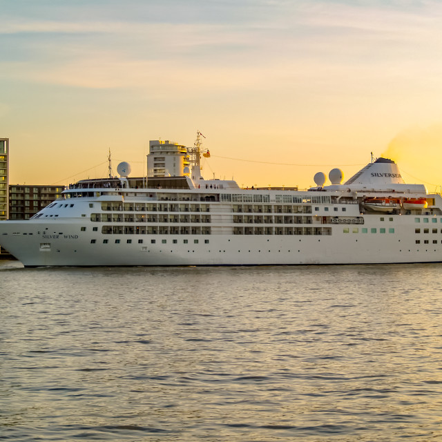 "Cruise ship arriving at Greenwich." stock image