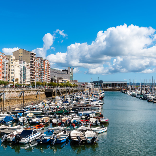 "Marina in the harbour of Santander" stock image