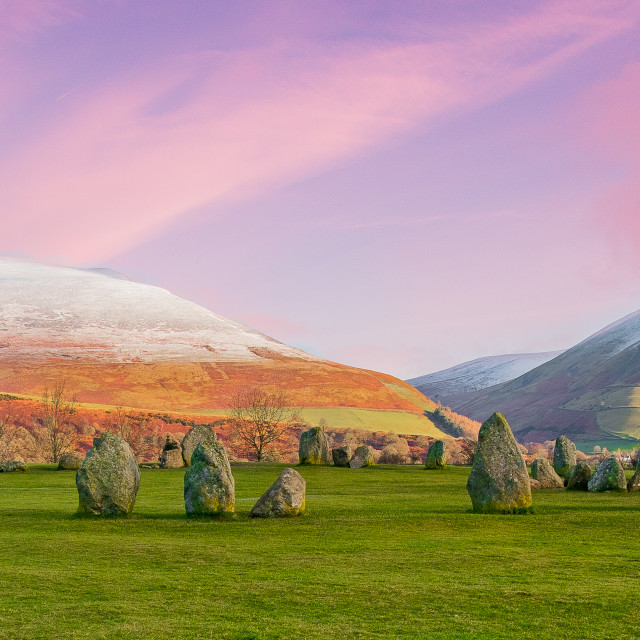 "Castlerigg Stone Circle - Panoramic - Digital Download, Printyourself, PC Wallpaper" stock image