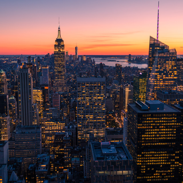 "Sunset In New York City - HDR, Digital Download, Print Your Own, PC Wallpaper" stock image