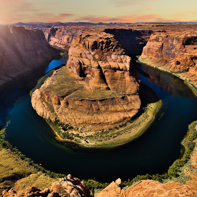 "Horseshoe Bend Sunrise - Arizona Digital Download, Print Your Own, PC Wallpaper" stock image