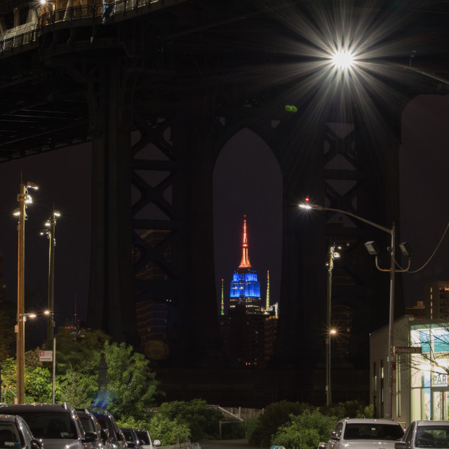 "Brooklyn Bridge - Down Under" by Russell Waite Photography - $26.93 "Brooklyn Bridge - Down Under" stock image