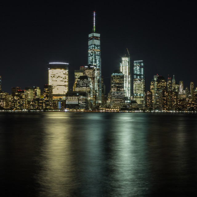 "New York Manhattan Skyline Panoramic Photo - Dimensions in PX are 7476 x 3035, Digital Download, Print Your Own, PC Wallpaper" stock image