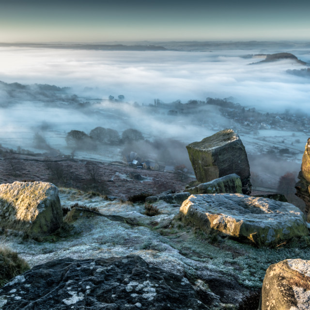 "Curbar Edge Cloud Inversion" by Andrew Gray Photography - £15.00 "Curbar Edge Cloud Inversion" stock image