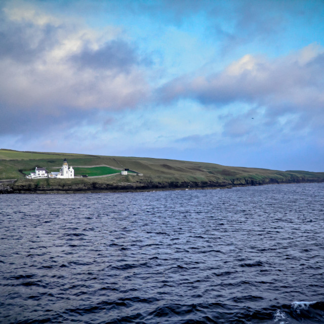 "Holburn Head Lighthouse, Scotland." stock image