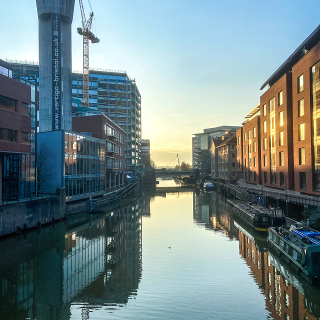 "Reflecting on city life" stock image