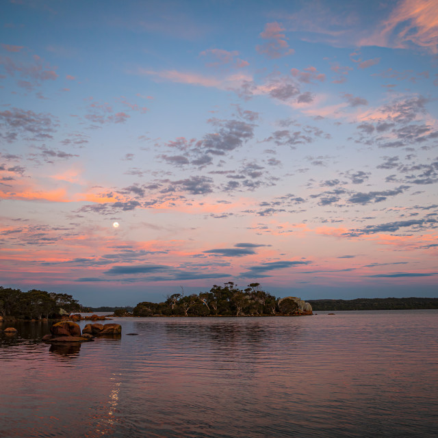 "Inlet Moonrise" stock image