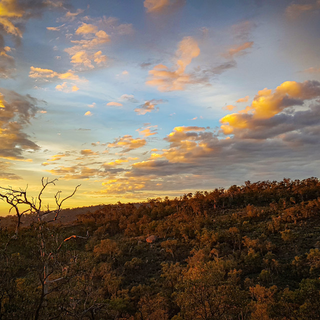 "Sunset on the Range" stock image