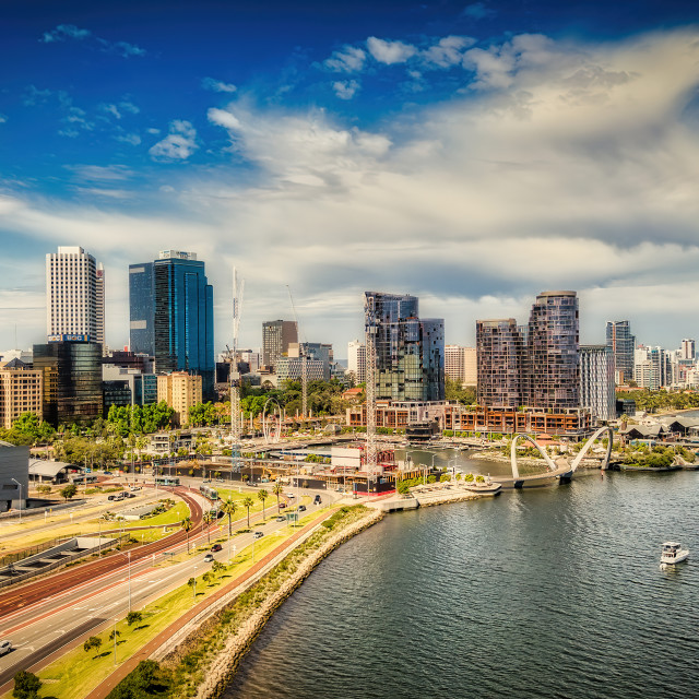 "Perth City Aerial" stock image