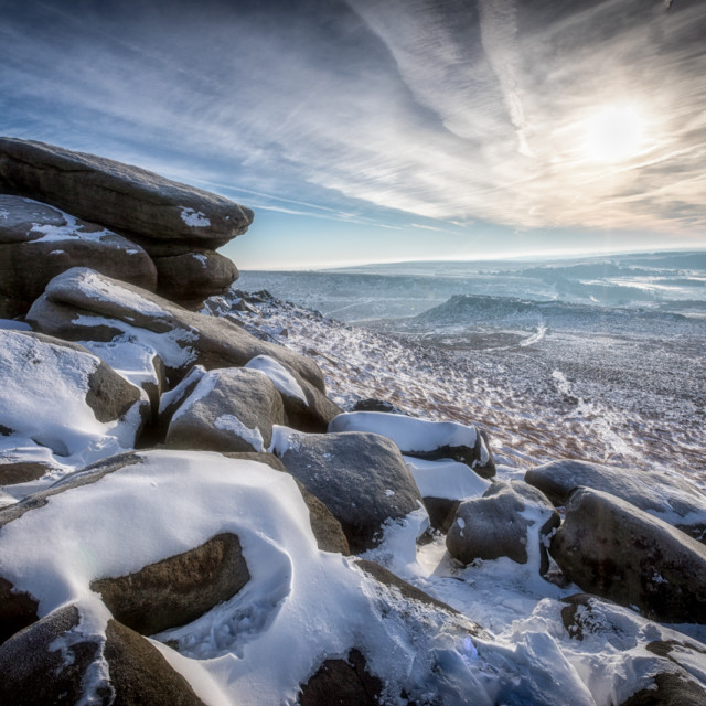 "Higgor Tor Winter" by Andrew Gray Photography - £20.00 "Higgor Tor Winter" stock image