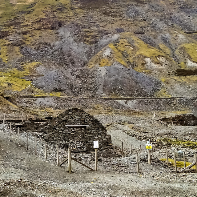 "Abandoned slate mine, Wales." stock image