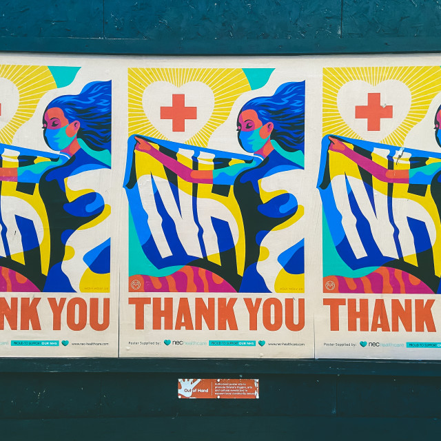 "Thank you NHS" stock image